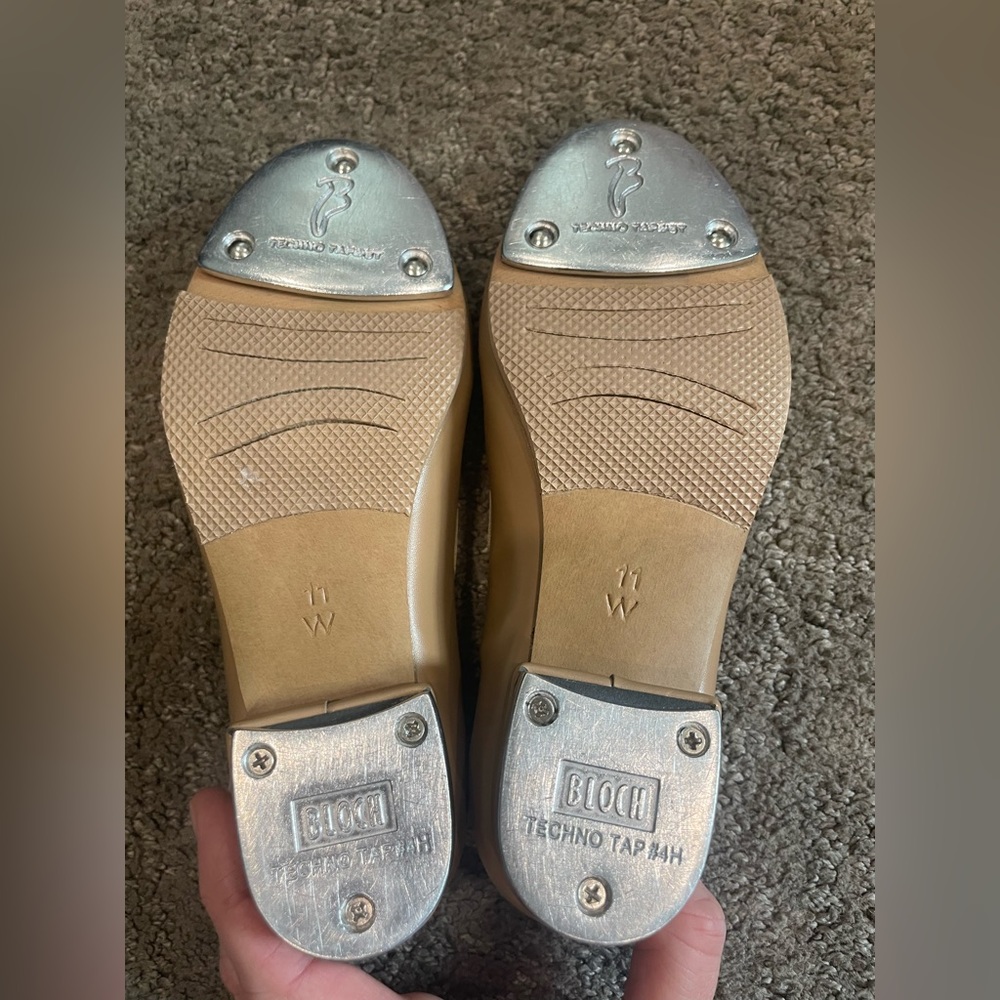 Little girls size 11W BLOCH Annie Tyette tan tap shoe - Picture 3 of 8